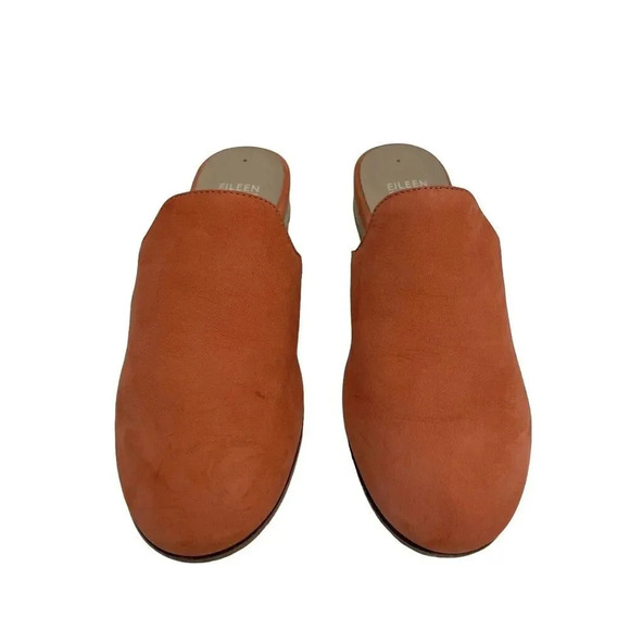 Eileen Fisher Dion Suede Mule Persimmon Slip Ons Lightly Padded Shoes Coral 6 - Picture 3 of 9